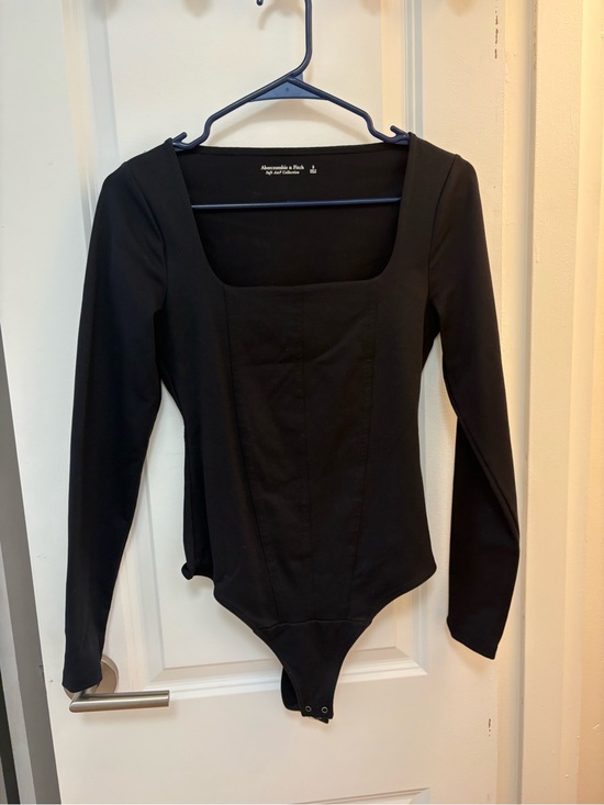 Abercrombie & Fitch Tops - Abercrombie & Fitch Black Soft A&F Collection Straight Neck Bodysuit